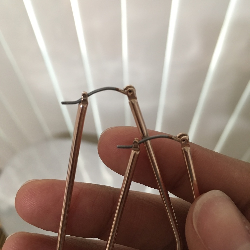 Rose Gold Rounded Drop Hoops - Picture 6 of 10